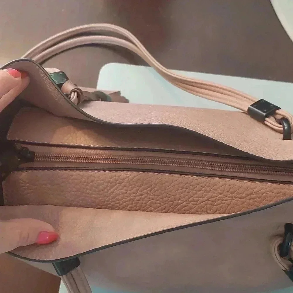 EUC Blush Pink with Black Hardware Tote Purse - Picture 5 of 11